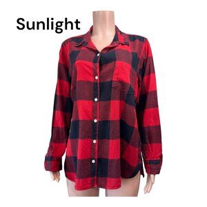 Old Navy Classic Red-Black Buffalo Plaid Button Down Flannal Shirt  Women SZ XXL